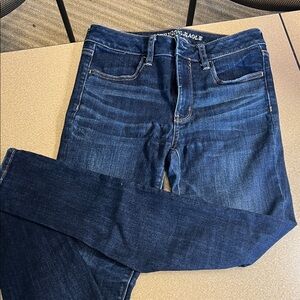 American Eagle Outfitters Women's Dark Blue Skinny Jeans
